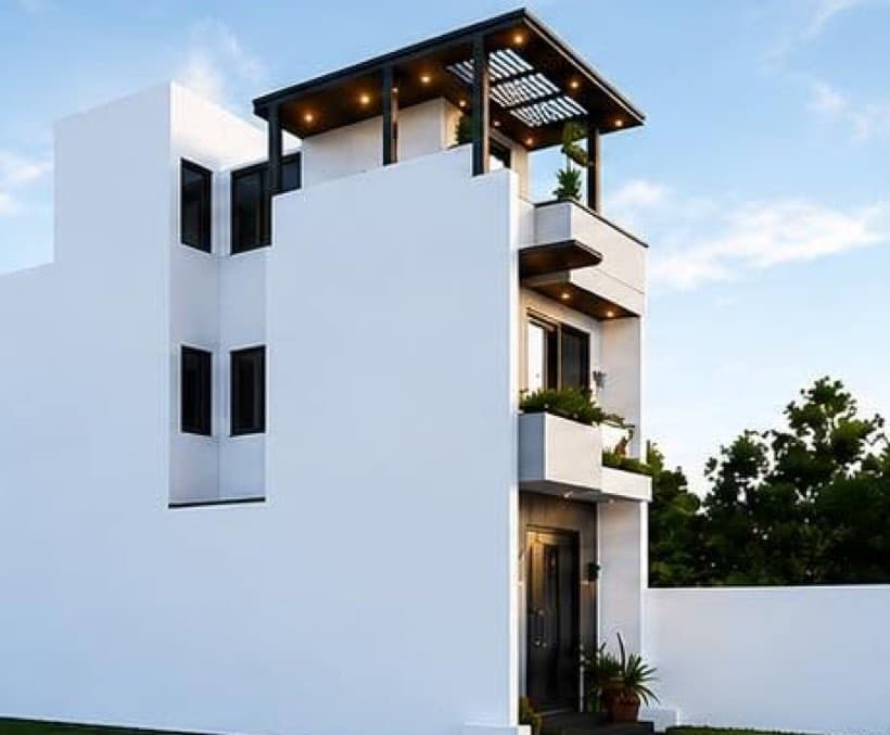 Nhà phố ba tầng do Khôi Quân House thiết kế